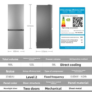 Réfrigérateur compact Haier Leader 180L à double porte, à économie d'énergie, à dégivrage automatique, en métal, pour dortoirs et usage domestique, remplacement officiel - Product Image 4