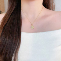 Pendentif en or 18 carats avec diamant de laboratoire ovale, collier de luxe vintage pour femme, chaîne de diamants de laboratoire, bijoux en diamant de laboratoire