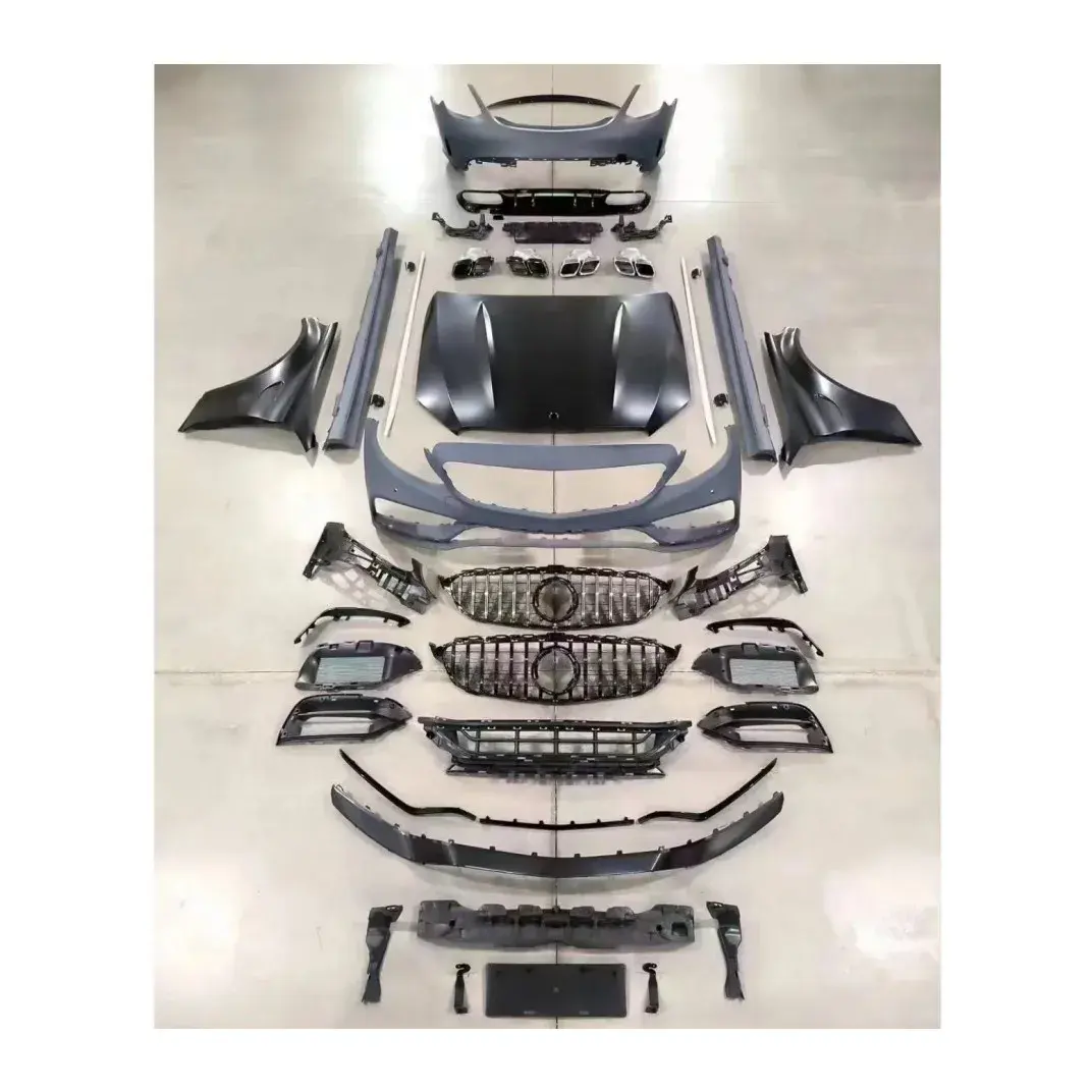 Nâng Cấp S63 AMG W205 Bodykit Phía Trước Phía Sau Bumper Cho Mercedes W205 Benz S Class 2015-2021 W205 Cơ Thể Kit Lưới Tản Nhiệt Nướng