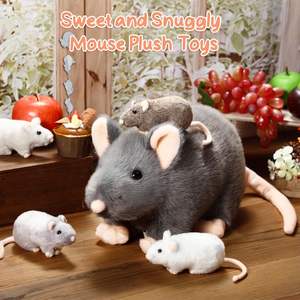 Set - 14 Peluches <span class=keywords><strong>de</strong></span> Rata Madre Grande con 4 Bebés Ratones Pequeños en el Vientre con Cierre, Juguetes <span class=keywords><strong>de</strong></span> Peluche <span class=keywords><strong>de</strong></span> Rata, 5 Piezas <span class=keywords><strong>de</strong></span> Animales <span class=keywords><strong>de</strong></span> Peluche <span class=keywords><strong>de</strong></span> Ratón - Product Image 5