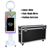 PC con pantalla táctil LCD de 21,5 pulgadas, quiosco de cabina de fotos con espejo de 45 pulgadas, máquina de cabina de fotos para Selfie DSLR con almacén de EE. UU.