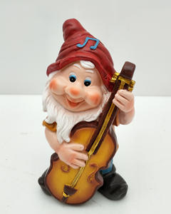 Gnome musical miniature en résine, petite taille, décoration de jardin extérieur - Product Image 2