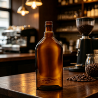 Bouteille de vin de couleur foncée 500 ml, récipient en verre durable, écologique et réutilisable avec bouchon en liège pour le stockage, la dégustation et les cadeaux