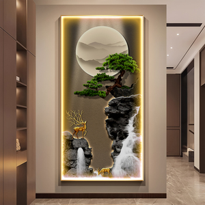 Arte de Pared con Tira de Luces LED de Paisaje de Flujo de Agua Moderno y Lujoso, Decoración de Pared Luminosa para Pasillo, Entrada y Hogar - Product Image 2