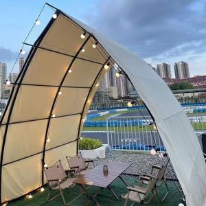 Outdoor Camping Restaurant Tent Small Beige <b>Sailing</b> Tent Luxury Hotel Boat Shape Oxford Steel Frame Waterproof Factory Price - Product Image 4