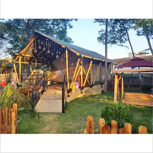 Tente d'hôtel imperméable pour complexe de plein air tente safari africaine grande tente de glamping en bois maison préfabriquée de luxe chez l'habitant
