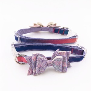 Correa de Collar para perro de diseño brillante, collares de lujo para mascotas, lazo hecho a mano, Collar para perro con correa y cinta - Product Image 6
