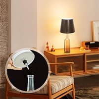 Lámpara de Escritorio LED Recargable Barata al por Mayor, Lámpara Inalámbrica Tipo Botella para Decoración del Hogar, Fiestas, Restaurantes, Bares, Cafeterías, con Alimentación por Batería