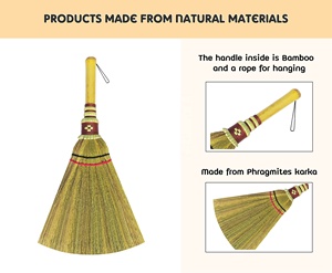 Mini brosse douce en bambou avec manche en bois massif, balai d'herbe, fouet asiatique - Product Image 5