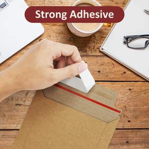 Sobres de Cartón Rígido de 350 g/m² para Envíos, Color Marrón y Blanco, No se Doblan, con Adhesivo, para Documentos, con Logotipo Personalizado - Product Image 5