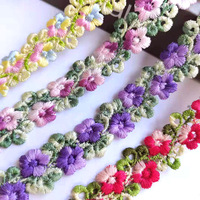 2cm 3d Broderie Soluble dans l'eau Section Teint DIY Accessoires de cheveux faits à la main Garniture décorative en dentelle