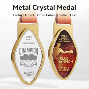 Medalla de Metal con Cristal Ovalado Personalizada, Grabada, Premio para Campeón de Maratón, para Ceremonia de Premiación Deportiva, Regalo - Product Image 2