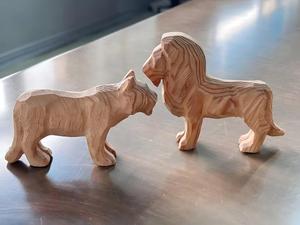 تمثال حيواني منحوت يدويًا من الخشب، تحفة فنية للديكور المنزلي، منحوتة يدوية الصنع - Product Image 4