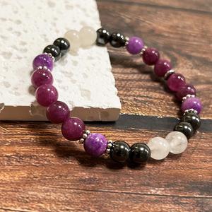 Pulsera de Piedra Natural con Cuentas de Vidrio Coloridas, Estilo Viral Profesional para Redes Sociales, Apoyo a Lotes Mixtos para el Chakra de la Garganta - Product Image 2