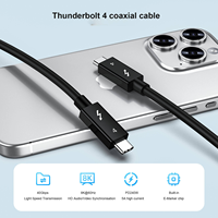 Câble coaxial Thunderbolt 4 40 Gbps, 1 m, vidéo 8K60Hz, charge rapide 6A, compatible avec les banques d'alimentation USB-C