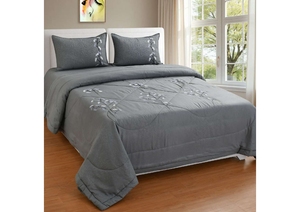 Ensemble de draps brodés en coton de qualité supérieure – Taille King avec housses de coussin matelassées - Product Image 3