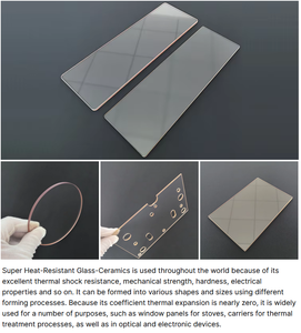 Placa de cerámica de vidrio de alta temperatura Hoja de vidrio microcristalino clasificada contra el fuego - Product Image 5