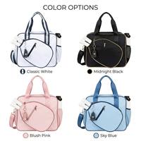 Sac de raquette Oxford durable et léger avec compartiment rembourré et poche latérale zippée pour femmes, idéal pour le tennis et le club
