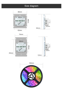 RGB <span class=keywords><strong>LED</strong></span> Light Strip chuyển đổi thông minh Châu Âu chúng tôi tiêu chuẩn tuya điều khiển từ xa ánh sáng nhà thông minh tường cảm ứng ánh sáng Wifi chuyển đổi thông minh - Product Image 4