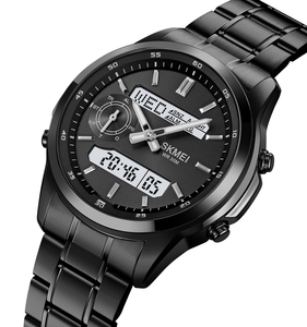 SKMEI 2284 Classique Montre Digitale pour Homme en Acier Inoxydable avec Heure Universelle - Product Image 5