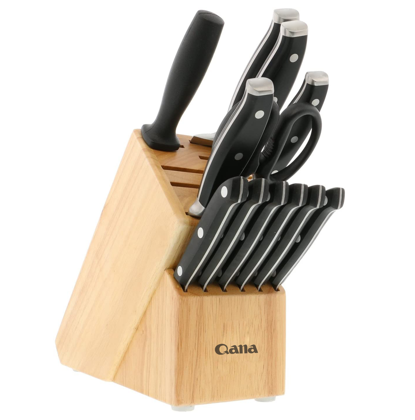 Hot Selling Household 12pcs Kitchenware Stainless Steel Knives Set with wooden Block for Home Cooking