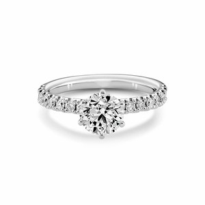 เครื่องประดับอัญมณีชั้นดี SGARIT พร้อมใบรับรอง IGI แหวนทองคำขาว 14K <span class=keywords><strong>เพชร</strong></span>ทรงกลม 1 กะรัต 6.5 มม. <span class=keywords><strong>เพชร</strong></span>เลี้ยงในห้องปฏิบัติการ แหวนหมั้นสำหรับผู้หญิง เครื่องประดับแฟชั่น - Product Image 1