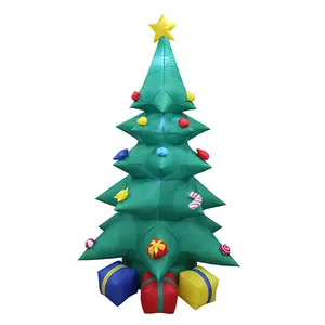 240 Cm/8ft Vijf Lagen Opblaasbare Kerstboom Met Drie Gift Bags Onder De Boom Voor Kerst Decoratie