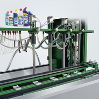Ligne de production entièrement automatique résistante à la corrosion pour le remplissage par gravité de produits tels que le blanchiment et les nettoyants pour toilettes
