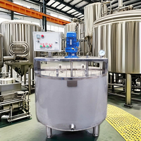 Cuve de mélange verticale en acier inoxydable pour équipement de cuisson de jus alimentaires et de boissons, avec agitateur, chauffage et moteur AC (Capacité 1200L-5000L)