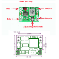 Convertisseur DC-DC Réglable 24V vers 12V/9V/5V/3V 3A, Module Régulateur de Tension Abaisseur