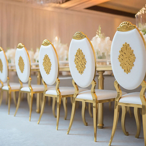 Chaise de banquet en acier inoxydable de l'usine de Foshan, dossier métallique moderne en résine pour la maison, le bar, le salon, les événements, les fêtes et les repas - Product Image 4