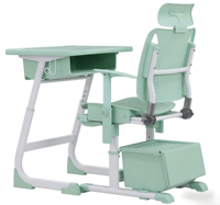 Ensemble complet de chaise et de pupitre pour école primaire Norler, support ergonomique réglable, respectueux de l'environnement, confortable, durable, ignifuge