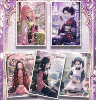 Cartes de collection Demon Slayer, anime japonais, papier coloré, Kamado Tanjirou Nezuko, cartes à jouer, jeux de société, jouets pour les fans
