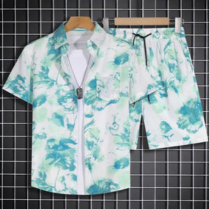 Chemise d'été à fleurs hawaïennes décontractée <span class=keywords><strong>pour</strong></span> hommes, costume de plage mince <span class=keywords><strong>pour</strong></span> les <span class=keywords><strong>vacances</strong></span> en bord de mer, les voyages et les couples - Product Image 1