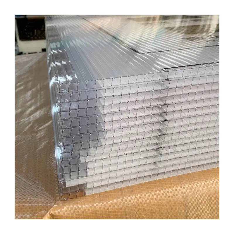 6mm 8mm 10mm UV extruded clear cellular hollow panel polycarbonate alveolar policarbonato sheets for greenhouse roof