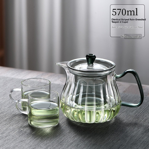 Tetera de vidrio de borosilicato de alta resistencia para el hogar, juego de teteras engrosadas resistentes a altas temperaturas y a la humedad. - Product Image 4