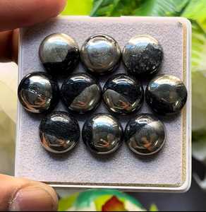 Cabochons en or apache naturel à dos plat, taille 12x12 mm, lot de 10 pierres précieuses en vrac pour la création de bijoux - Product Image 2