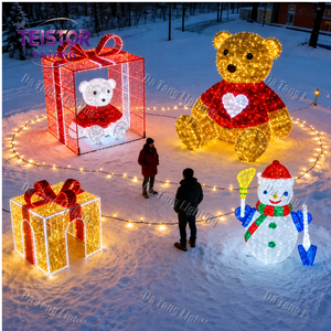 Décorations lumineuses LED de Noël en gros, motif bonhomme de neige et ours, pour affichages commerciaux extérieurs de fêtes - Product Image 4