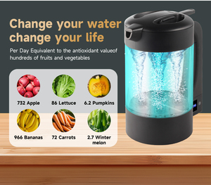 Générateur <span class=keywords><strong>d</strong></span>'<span class=keywords><strong>eau</strong></span> hydrogénée rechargeable 10000mAh 1.8L 3000PPB Portable avec technologie <span class=keywords><strong>d</strong></span>'électrolyse à 4 cœurs - Product Image 3