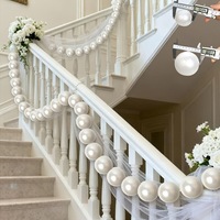 Chaîne de perles PE blanc ivoire 55 cm pour décoration de fond de mariage et fête d'anniversaire, lot en gros pour bricolage