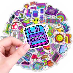 Autocollants rétro pour jeux pixelés, 50 pièces, autocollants en vinyle vintage pour ordinateur portable, skateboard, bouteille d'eau, décoration pour joueurs - Product Image 3