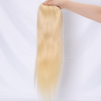 Nouveaux Toppers en filet de cheveux humains naturels 6.5x7(ST2X5) en stock, expédition immédiate, 18 pouces, couleur 613 #   Densité de 130 %