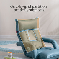 Fauteuil de fenêtre moderne en tissu tatami pliable en forme de L avec dossier, lit paresseux et coussin pour la lecture et la relaxation