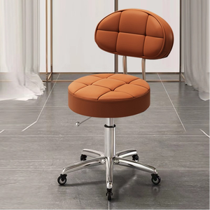 Fauteuil de Barbier Coulissant, Chaise d'Ordinateur, Fauteuil de Caisse Réglable en Hauteur, en Cuir PU, avec Pompe Hydraulique, Moderne pour Salon de Coiffure - Product Image 5