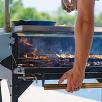 Barbecue argentin de style Santa Maria, chariot en acier hautement résistant pour le camping en intérieur, rôtissage et cuisson au charbon de bois
