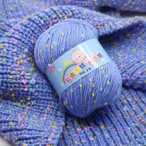 <span class=keywords><strong>Prix</strong></span> spécial tricoté à la main moyen-épais bébé velours Crochet <span class=keywords><strong>laine</strong></span> rayonne fil mélangé motif <span class=keywords><strong>de</strong></span> points colorés teint <span class=keywords><strong>laine</strong></span> bébé lait - Product Image 4