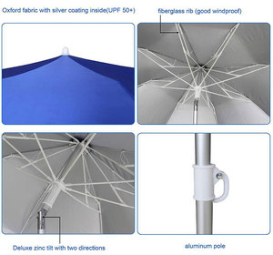 Parasol de plage miniature portable classique en gros à bas prix, franges, couleur personnalisable, diamètre 1,8 m pour les fêtes - Product Image 3