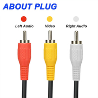 Câble Convertisseur TV M3U à Vente Chaude, 3 Sorties Audio AV et Alimentation pour Projecteur Intelligent, Moniteur, Microphone, Blindage Tressé, RCA Mâle-Mâle