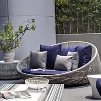 Canapé scandinave en rotin pour extérieur, villa, jardin, hôtel, terrasse, cour, protection solaire, chaise longue de plage et de piscine, résistant à l'eau