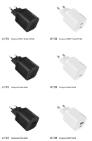 Chargeur mural rapide type C à port unique PD20W Chargeur rapide à broches US/UK/US Mini adaptateur chargeur mural Usb c